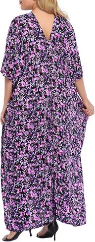 HDE Women UPF 30+ Kaftan Dress Oversize V Neck Long Plus Size Maxi Swim Cover Up in Saudi Arabia