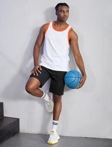 Tank Tops for Men Athletic Jersey Ringer Tanks for Summer Sports Sleeveless Shirts in Kuwait
