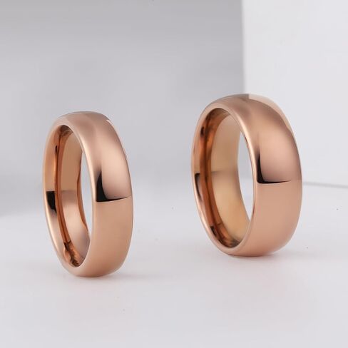 Fyrddyn 6mm 8mm 10mm Rose Gold Tungsten Rings Wedding Band Matte Comfort Fit for Men Women Size 4-15.5 in Kuwait