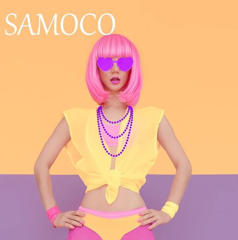 SAMOCO 80s طقم ملابس إكسسوارات للنساء النيون الدانتيل عقال أقراط شبكة صيد السمك قفازات قلادة سوار لحفلة 80 in Kuwait