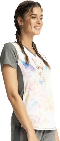 Tooniforms Women Scrubs Top V-Neck Print TF782 in Kuwait
