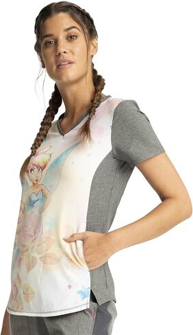 Tooniforms Women Scrubs Top V-Neck Print TF782 in Kuwait