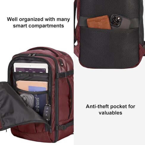 ECOHUB Travel Backpack 18x14x8 Spirit Airlines Personal Item Bag Carry On Backpack 13 Pockets Large Work Casual Daypack for men Airline Approved Waterproof Gym Backpack with Charging Port, Light Grey in Kuwait