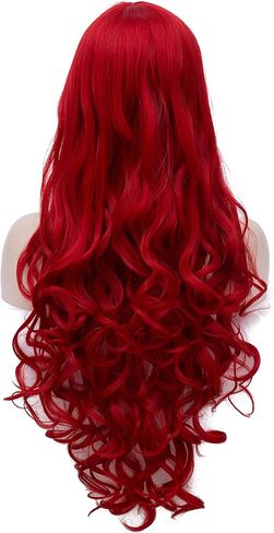 Bopocoko Extra Long Red Wigs 32 Inches Cosplay Party Wig Spiral Curly Synthetic Hair Wigs for Women BU144 in Kuwait