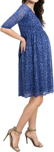 HELLO MIZ Women's Lace Maternity Dress with Nursing Friendly Faux Wrap in Kuwait