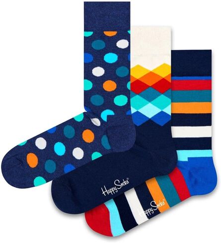 جوارب Happy Socks للرجال في صندوق هدايا كلاسيكي متعدد الألوان بمقاس أمريكي 8-12 in Saudi Arabia