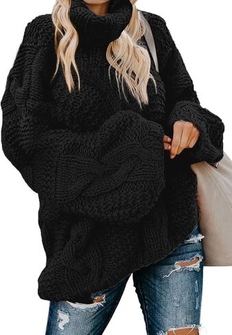 Dokotoo Womens 2023 Loose Oversized Casual Turtle Neck Sweater Pullover Top in Kuwait