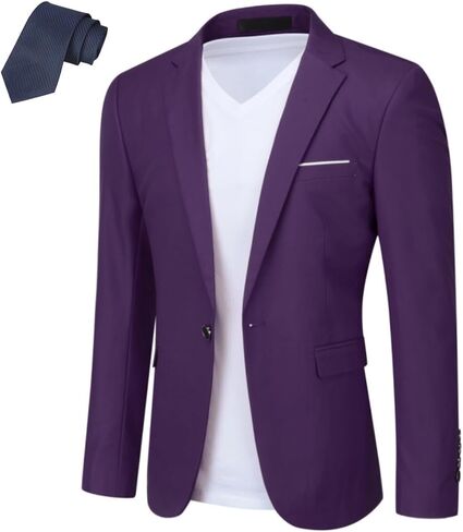 سترة عمل رجالي من Cloudstyle سترة بزر واحد وطية صدر مدببة وقصة ضيقة من Tux معطف رياضي يومي in Kuwait