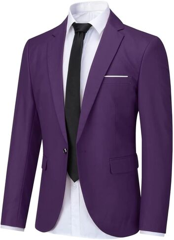 سترة عمل رجالي من Cloudstyle سترة بزر واحد وطية صدر مدببة وقصة ضيقة من Tux معطف رياضي يومي in Kuwait