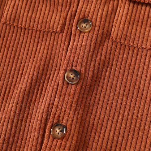 PATPAT Toddler Boy Corduroy Jacket Fall Winter Shirt Long Sleeve Lapel Pocket and Button Design Jacket Outwear Clothes in Saudi Arabia