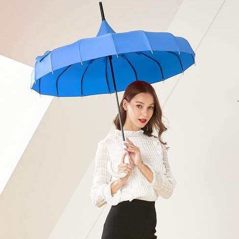 مظلة مظلة باغودا كلاسيكية من كونغ فو سميث للنساء والفتيات، مظلة مطر للحماية من الأشعة فوق البنفسجية - أسود وأبيض in Kuwait