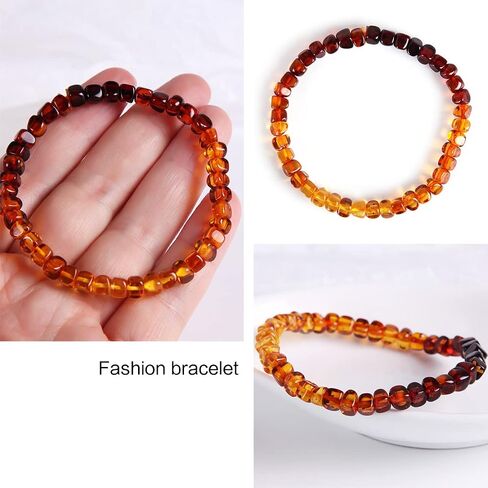 Guptue Natural Baltic Amber Bracelet for Adults (Women/Men)/ Baltic Amber Rainbow Beads Certified Amber Jewelry/Stretch Handmade Gemstone Wristband in Saudi Arabia