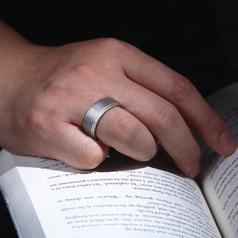 SHINYSO 6mm 8mm Mens Tungsten Carbide Rings Wedding Band Matte Comfort Fit Black/Silver in Kuwait