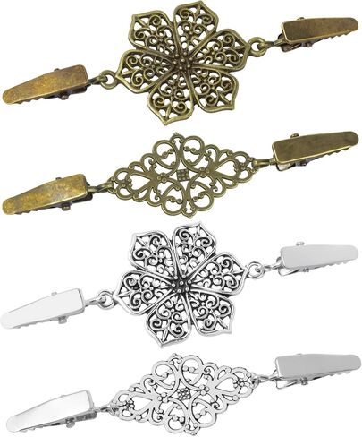 4 قطع من مشابك سويتر ريترو من موتزو ، مشابك الياقة من سبيكة الزنك ، بلوزة شال قميص مشابك، ظهر الفساتين مشبك شال، أنيقة لمزاج أنيق للنساء والفتيات والسيدات، الزنك, الزنك in Kuwait