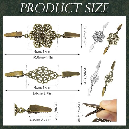 4 قطع من مشابك سويتر ريترو من موتزو ، مشابك الياقة من سبيكة الزنك ، بلوزة شال قميص مشابك، ظهر الفساتين مشبك شال، أنيقة لمزاج أنيق للنساء والفتيات والسيدات، الزنك, الزنك in Kuwait