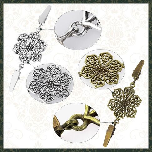 4 قطع من مشابك سويتر ريترو من موتزو ، مشابك الياقة من سبيكة الزنك ، بلوزة شال قميص مشابك، ظهر الفساتين مشبك شال، أنيقة لمزاج أنيق للنساء والفتيات والسيدات، الزنك, الزنك in Kuwait