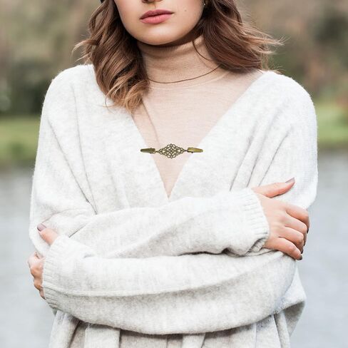 4 قطع من مشابك سويتر ريترو من موتزو ، مشابك الياقة من سبيكة الزنك ، بلوزة شال قميص مشابك، ظهر الفساتين مشبك شال، أنيقة لمزاج أنيق للنساء والفتيات والسيدات، الزنك, الزنك in Kuwait