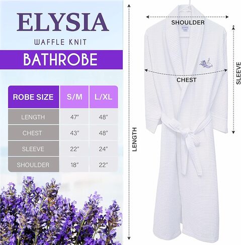 ELYSIA - رداء قطن وافل فاخر للنساء مع لف منشفة الشعر - أرواب حمام سبا للفنادق للنساء - 100% قطن تركي in Kuwait