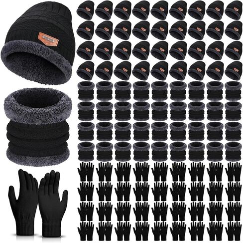 Suhine 108 قطعة قبعة صغيرة شتوية قفاز وشاح مجموعات للجنسين قبعة السائبة الصوف الرقبة الأوشحة الدافئة للرجال النساء بلا مأوى in Kuwait