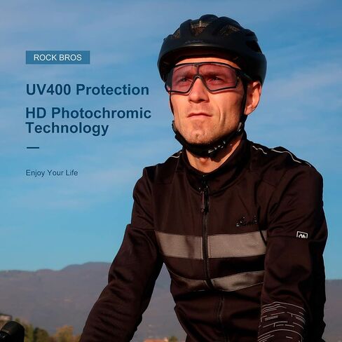 ROCKBROS Photochromic Sunglasses for Men Cycling Sunglasses Sports Bike Glasses in Saudi Arabia