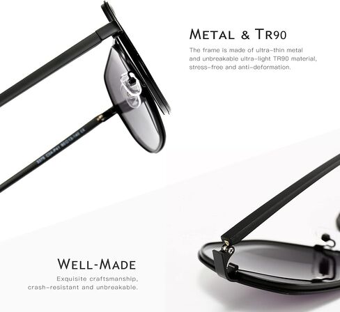 نظارات شمسية SUNGAIT Polygon Aviator للرجال نظارات شمسية مربعة عصرية مستقطبة وظلال طيار كلاسيكية للحماية من الأشعة فوق البنفسجية in Kuwait