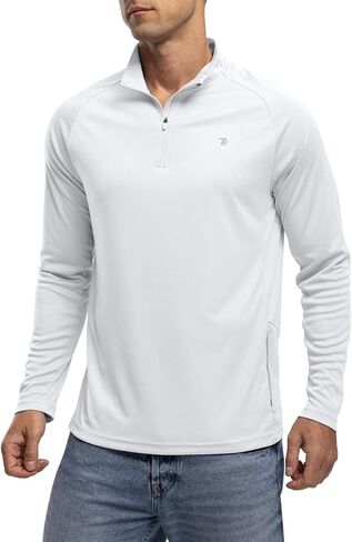 TBMPOY Men's UPF 50+ Long Sleeve Shirts 1/4 Zip Pocket Pullover Lightweight Quick Dry Rash Guard Hiking Fishing T-Shirt in Saudi Arabia