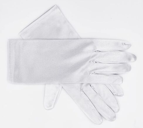 Gionforsy Short Satin Opera Gloves Formal Wrist Gloves Tea Party 1920s Banquet Gloves Wedding Dancing Gloves in Kuwait