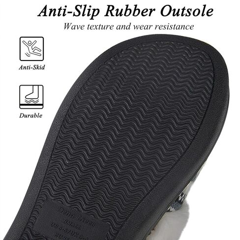 DL Women's Comfy House Slippers with Faux Fur Lining, Memory Foam Slip on House Shoes Nordic with Indoor Outdoor Anti-Skid Rubber Sole in Kuwait