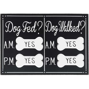 جدولة ديكور منزل الكلاب المضحكة التي يتم إطعامها أو مشيها للكلاب، صباحًا ومساءً مع تذكير على شكل عظمة بنعم أو لا يمكن عكسها، هدايا لمحبي الكلاب، 10 بوصة × 1.5 بوصة × 7 بوصة in Kuwait