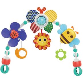 Baby Stroller Arch Toy Adjustable Stroller Car Seat Toys Toddlers Crib Bouncer Pram Bassinet Activity Arch Toys Educational Montessori Toy Gifts (Bee Pattern)