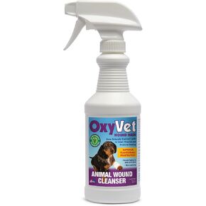 OxyVet Wound Wash for Dogs | Excellent Cleansing Agent | Non-Irritating to Skin and Eyes Wound Cleanser | Non-Staining Wound and Skin Care | 16 Fl Oz Pet First Aid Spray Bottle in Saudi Arabia