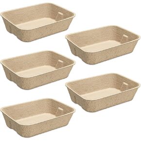 Navaris Disposable Cat Litter Trays (Pack of 5) - Cardboard Liner Tray for Cats Made of 100% Paper - Use Alone or As Box Liners - 18.5" x 13.4"