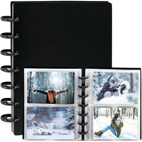 Photo Album 4x6 Photos, 80 Pockets Hard Cover Small Mini Capacity Pictures Album for Family Wedding Anniversary Baby Vacation (Black) in Kuwait