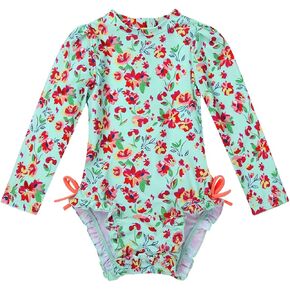 iEFiEL Little Baby Girls Long Sleeve Zip Sunsuit UPF 50+ One Piece Rash Guard Swimsuit in Saudi Arabia