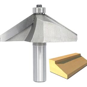 Akylin 30 Degree Extra Large Chamfer Router Bit,1/2" Shank,1-3/8" Bevel Length Horse Nose Bits,Eased Eage Cutter with Ball Bearing for Wood Profiling,Edging in Kuwait