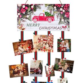 توجيزي حامل بطاقات خشبي للتعليق على الحائط لعرض الصور مع 30 مشبك صور للعطلات والحفلات والمزرعة والمنزل وغرفة المعيشة والباب وهدية الكريسماس in Kuwait