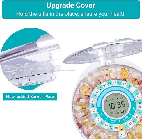 Zoksi New Bluetooth Smart Automatic Pill Dispenser, Electronic Medication Dispenser for Elderly, 28 Compartments Medicine Organizer with Triple Reminder in Kuwait