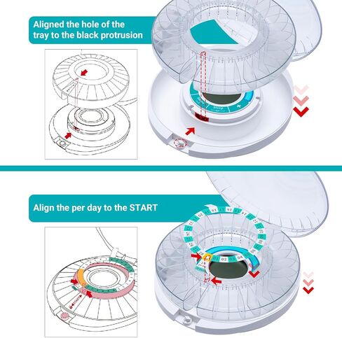 Zoksi New Bluetooth Smart Automatic Pill Dispenser, Electronic Medication Dispenser for Elderly, 28 Compartments Medicine Organizer with Triple Reminder in Kuwait