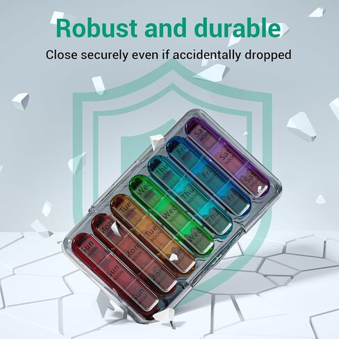 Zoksi Moisture-Proof Pill Organizer 3 Times a Day, Sealed Weekly Pill Box 7 Day, Large Daily Pill Box Organizer, Medicine Organizer, Portable Pill Container with 21 Compartments to Hold Meds(Pink) in Kuwait