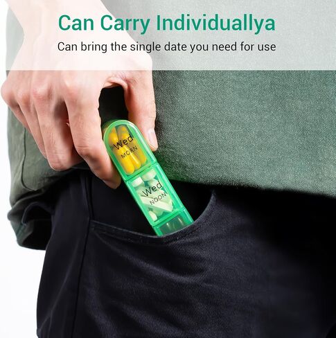 Zoksi Moisture-Proof Pill Organizer 3 Times a Day, Sealed Weekly Pill Box 7 Day, Large Daily Pill Box Organizer, Medicine Organizer, Portable Pill Container with 21 Compartments to Hold Meds(Pink) in Kuwait