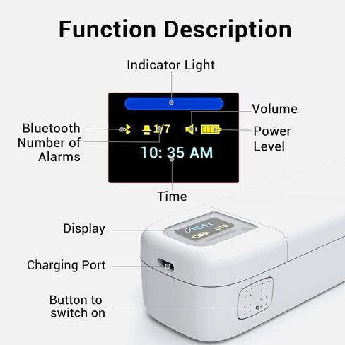 Zoksi Bluetooth Electronic Pill Dispenser with Alarm, Smart Pill Organizer with Reminder & Light, Pill Tracker, Automatic Medication Dispenser, Weekly 7 Day Pill Case 1 Time a Day for Travel (Green) in Kuwait