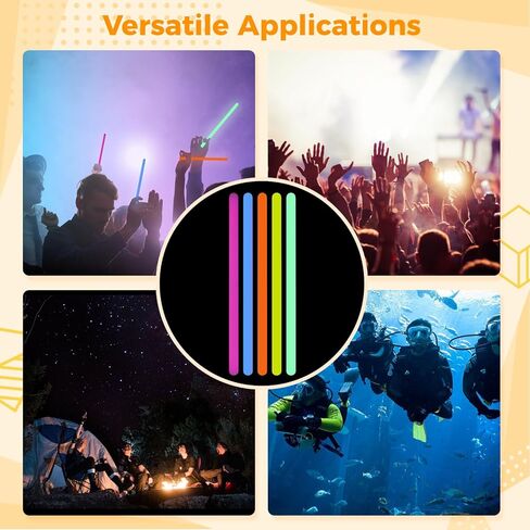 Toyoget 5 Pcs Extra Large Glow Sticks, 16-inch Emergency Glowsticks for Storms, Ultra Bright Camping Glow Light Up Sticks, 5 Colors Glow Sticks Bulk with 12 Hour Duration in Kuwait