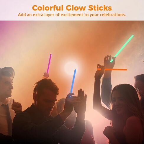 Toyoget 5 Pcs Extra Large Glow Sticks, 16-inch Emergency Glowsticks for Storms, Ultra Bright Camping Glow Light Up Sticks, 5 Colors Glow Sticks Bulk with 12 Hour Duration in Kuwait