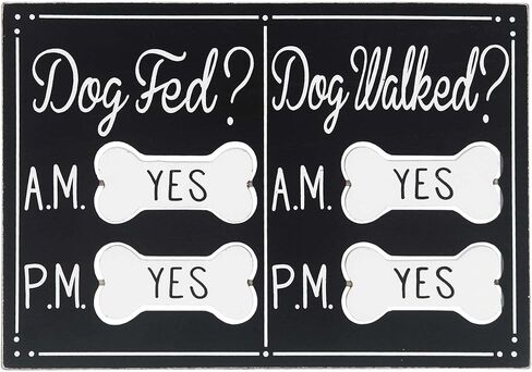جدولة ديكور منزل الكلاب المضحكة التي يتم إطعامها أو مشيها للكلاب، صباحًا ومساءً مع تذكير على شكل عظمة بنعم أو لا يمكن عكسها، هدايا لمحبي الكلاب، 10 بوصة × 1.5 بوصة × 7 بوصة in Kuwait
