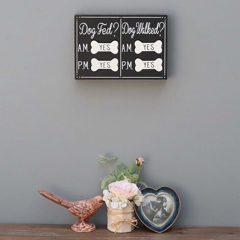 جدولة ديكور منزل الكلاب المضحكة التي يتم إطعامها أو مشيها للكلاب، صباحًا ومساءً مع تذكير على شكل عظمة بنعم أو لا يمكن عكسها، هدايا لمحبي الكلاب، 10 بوصة × 1.5 بوصة × 7 بوصة in Kuwait