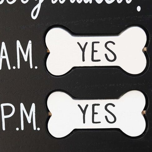 جدولة ديكور منزل الكلاب المضحكة التي يتم إطعامها أو مشيها للكلاب، صباحًا ومساءً مع تذكير على شكل عظمة بنعم أو لا يمكن عكسها، هدايا لمحبي الكلاب، 10 بوصة × 1.5 بوصة × 7 بوصة in Kuwait