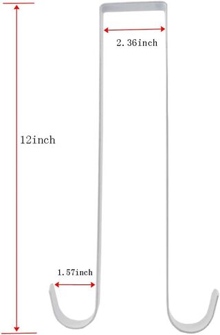 Nxtop Double Wreath Hanger 12" L أبيض ممتاز فوق الباب معدن مزدوج الجانبين حامل إكليل in Kuwait