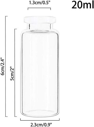 سوبرليل 48 قطعة من زجاجات البرطمانات الزجاجية الصغيرة 20 مل مع سدادة فلين و48 قطعة من البراغي و3 قطع قمع in Kuwait