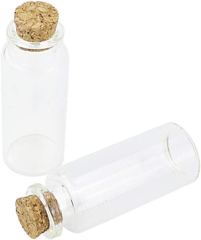 سوبرليل 48 قطعة من زجاجات البرطمانات الزجاجية الصغيرة 20 مل مع سدادة فلين و48 قطعة من البراغي و3 قطع قمع in Kuwait