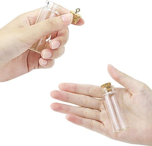 سوبرليل 48 قطعة من زجاجات البرطمانات الزجاجية الصغيرة 20 مل مع سدادة فلين و48 قطعة من البراغي و3 قطع قمع in Kuwait